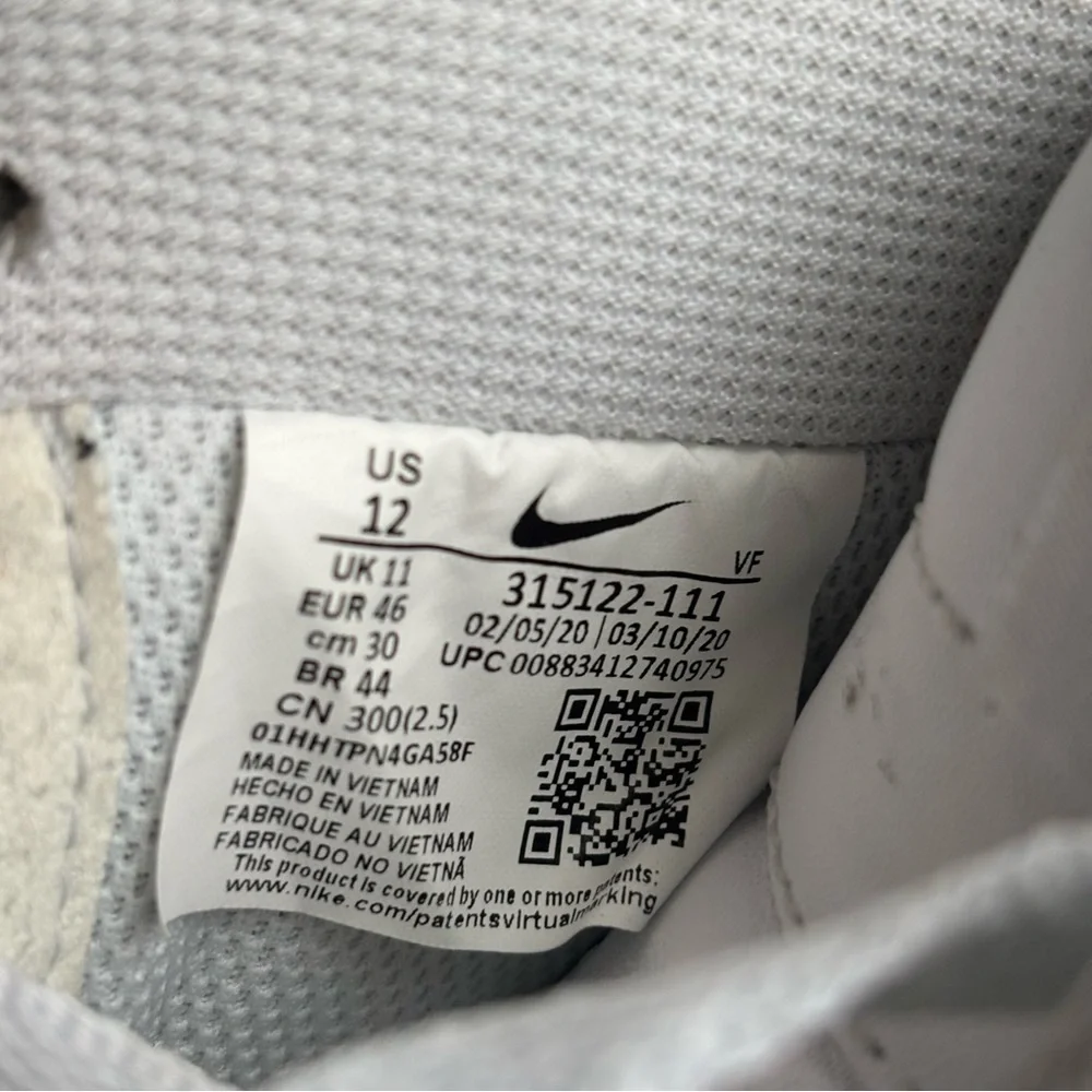 Nike Air Force 1 White Low Top Men's Classic AF1 Sneakers Size 12